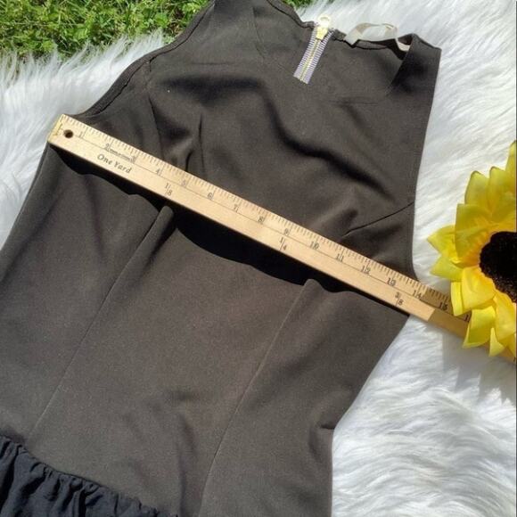 Rachel Rachel Roy Black Layered Frill Dress Whimsical Goth Size 6 - Picture 3 of 7